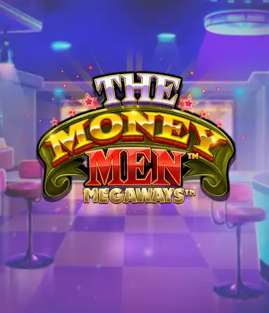 Изображение игрового автомата The Money Men Megaways от Pragmatic Play, показывающее динамичный городской пейзаж с элементами хип-хоп культуры. В центре кадра расположены символы слота: золотые украшения, крутые автомобили и изображения, исполняющие рэп жесты, формирующие атмосферу настоящего хип-хоп выступления. Название слота The Money Men Megaways находится в верхней части изображения, акцентируя тематику и стиль игры.